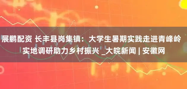 展鹏配资 长丰县岗集镇：大学生暑期实践走进青峰岭  实地调研助力乡村振兴 _大皖新闻 | 安徽网