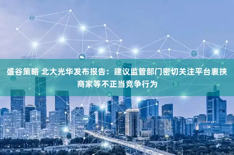 盛谷策略 北大光华发布报告：建议监管部门密切关注平台裹挟商家等不正当竞争行为